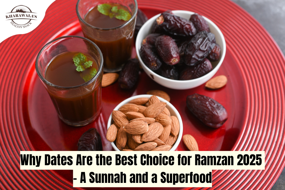 A Plate Decorated With Kharawala Dates and Almonds